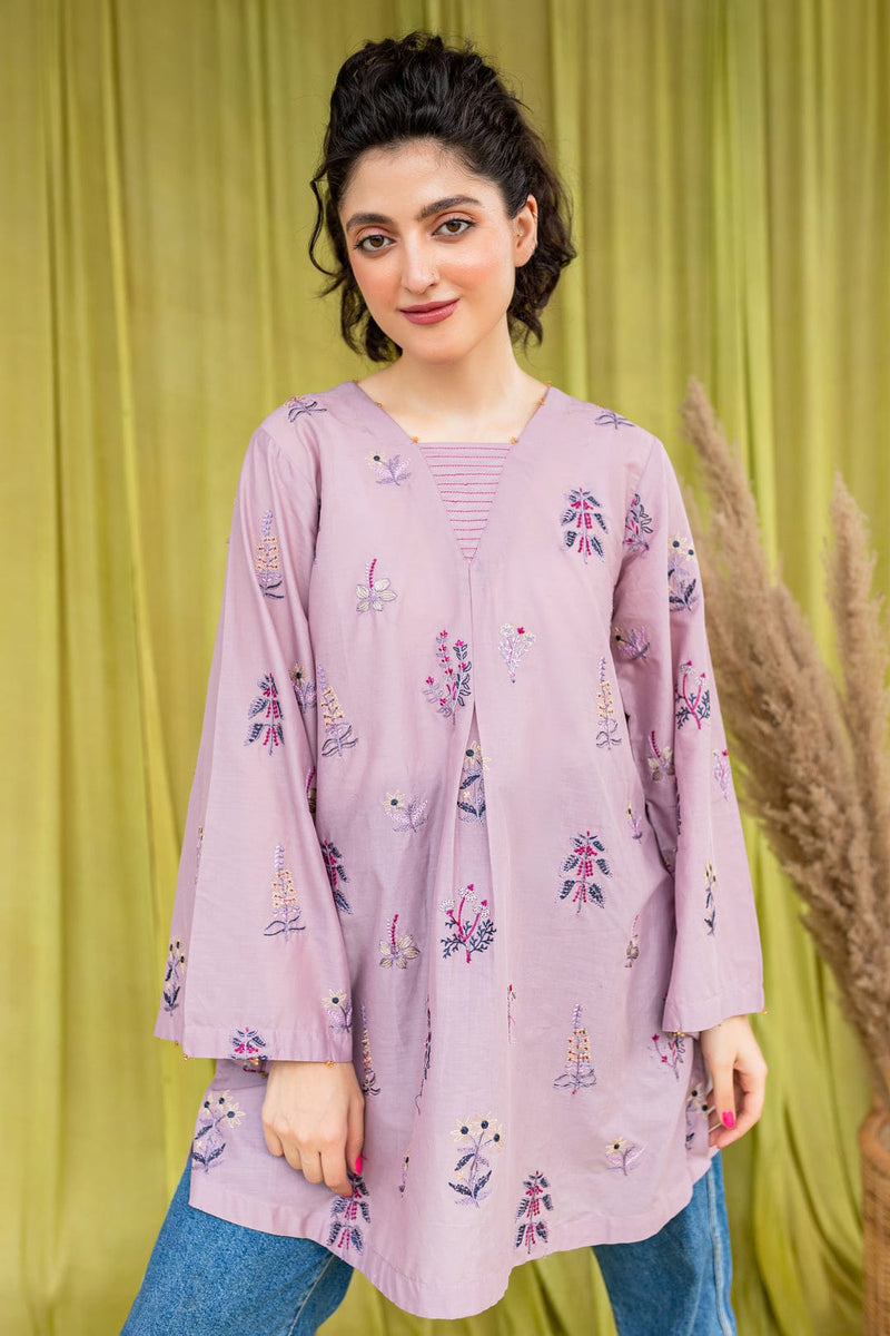 Best Selling Lavender Garden Top Fully Embroidered