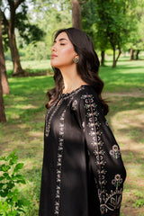 Black embroidered women dress