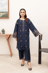 Night Blue zink color casual Formal embroidered 2Pc