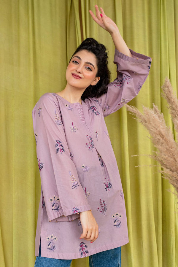 Best Selling Lavender Garden Top Fully Embroidered