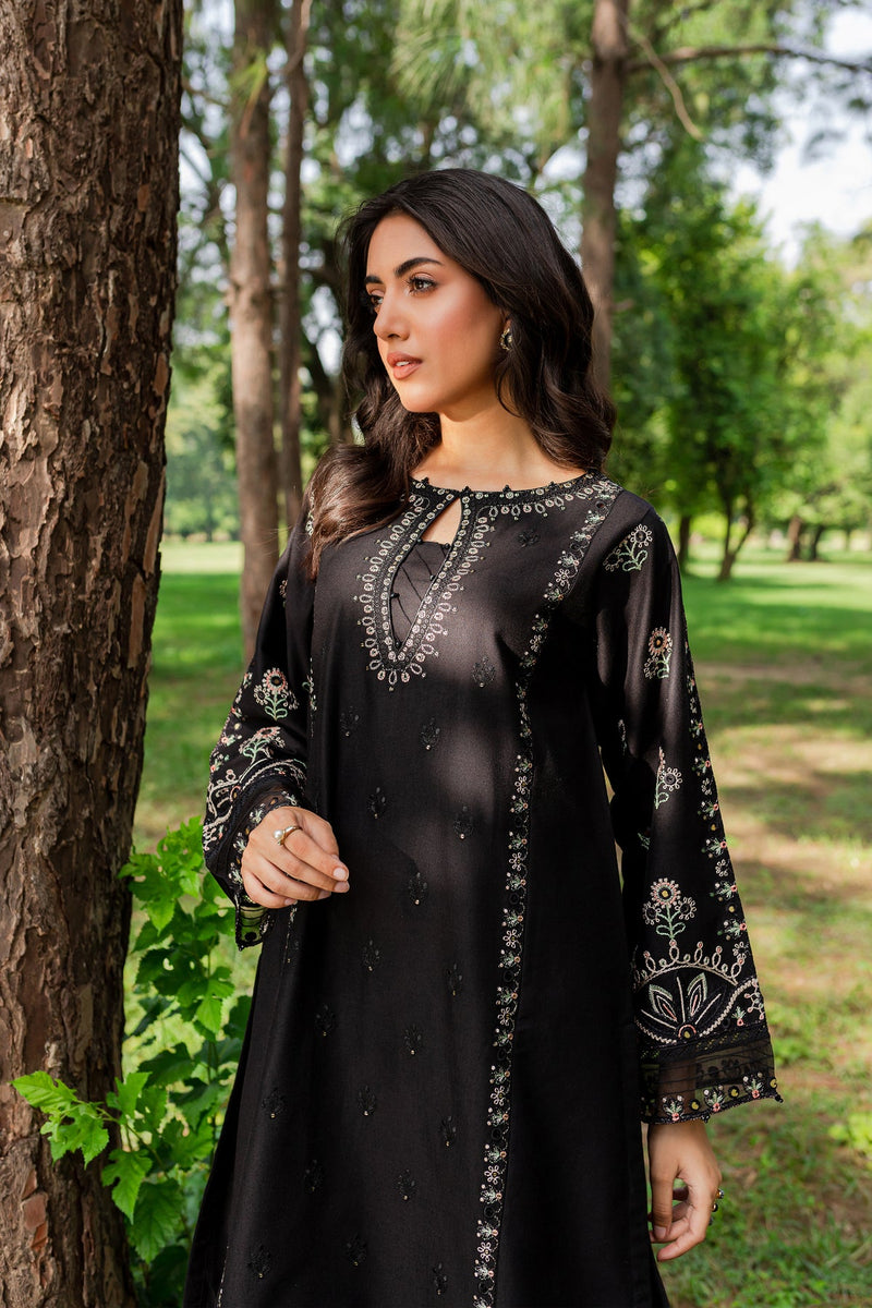 Black embroidered women dress