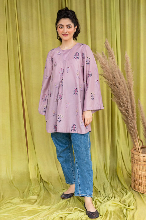 Best Selling Lavender Garden Top Fully Embroidered