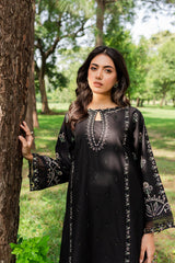 Black embroidered women dress