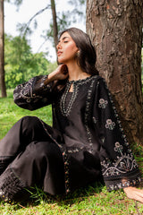 Black embroidered women dress