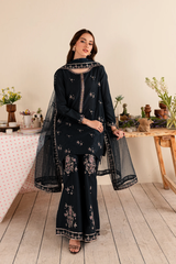 Black Albus Percival 3Pc - Embroidered Cotton Dress