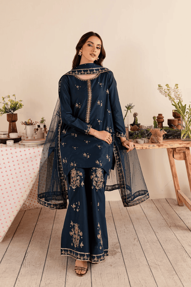 Sharara 3Pc - Embroidered Lawn Dress