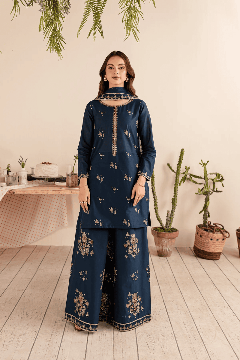 Sharara 3Pc - Embroidered Lawn Dress