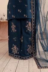 Sharara 3Pc - Embroidered Lawn Dress