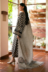 Baraka 3Pc Printed & Embroidered winter dress