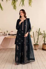 Black Albus Percival 3Pc - Embroidered Cotton Dress