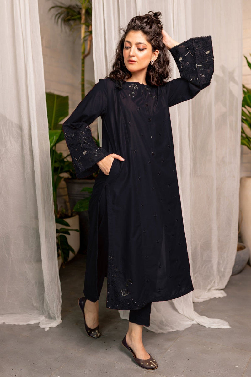 Black Afeefa 2Pc Flat 60% OFF