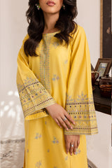 yelow Diyar 2Pc - Embroidered Cotton Dress