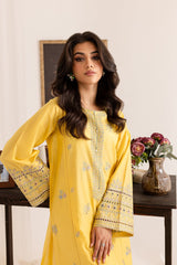 yelow Diyar 2Pc - Embroidered Cotton Dress