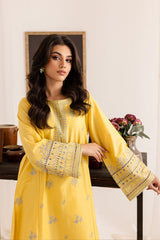 yelow Diyar 2Pc - Embroidered Cotton Dress