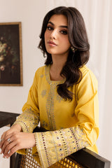 yelow Diyar 2Pc - Embroidered Cotton Dress