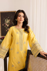 yelow Diyar 2Pc - Embroidered Cotton Dress