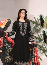 Mahpara Black 3 Pc Embroidered Dhanak(winter) Dress