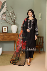 BLACK CHICKEN KARI 3PC EMBROIDERED WINTER DRESS 60% OFF