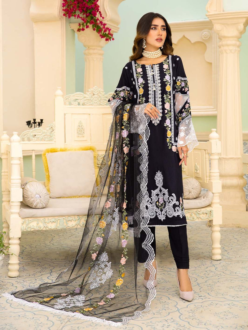 Awira Embroidered 03 Pc Cotton Dress