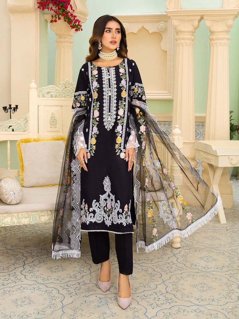 Awira Embroidered 03 Pc Cotton Dress