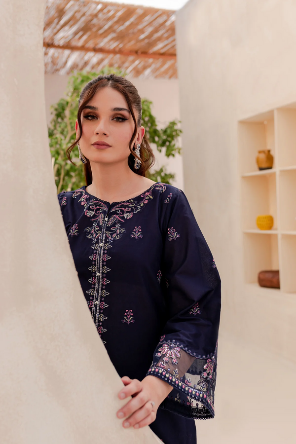 blue embroidered dresses for women