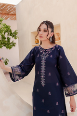 blue embroidered dresses for women