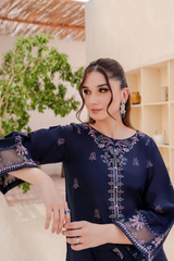 blue embroidered dresses for women