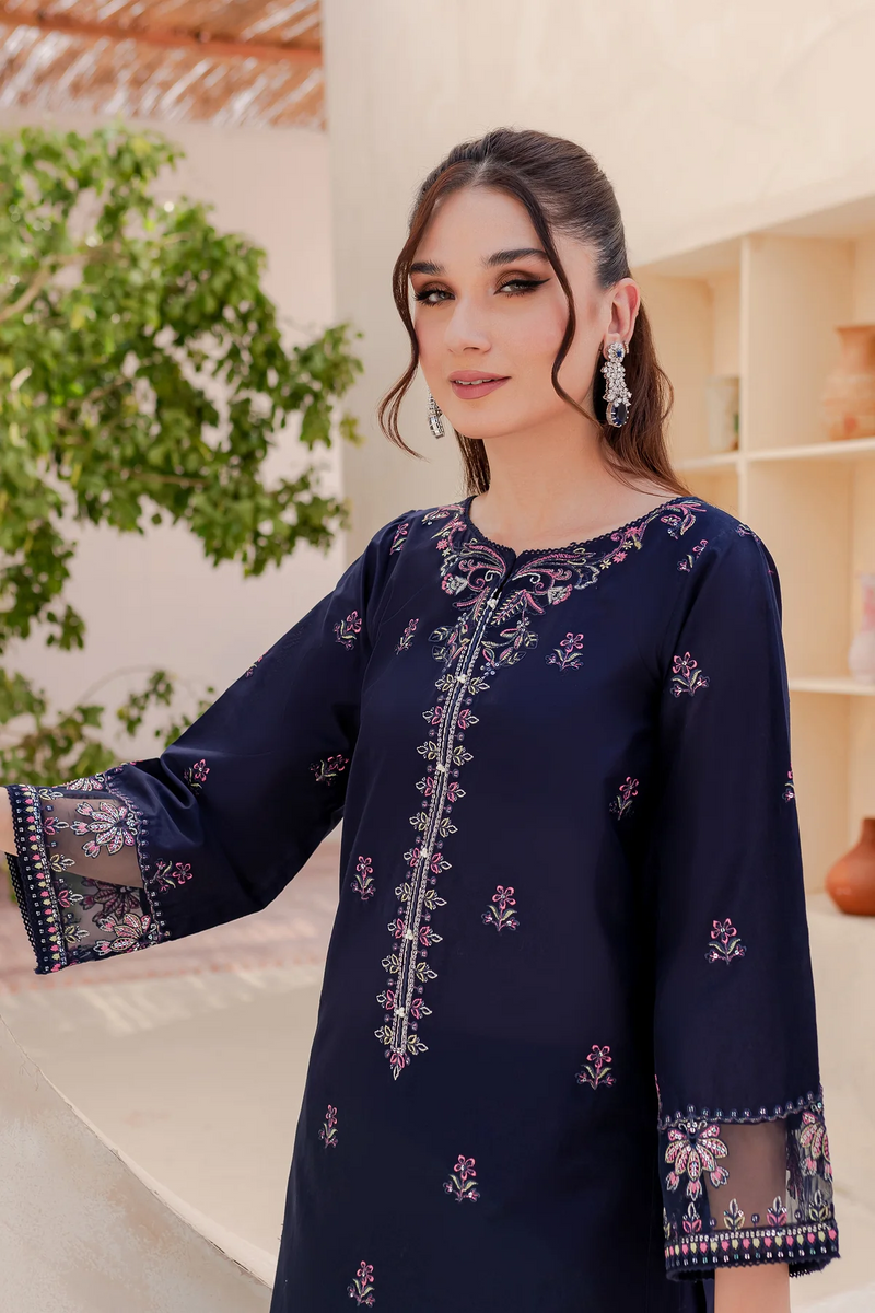 blue embroidered dresses for women