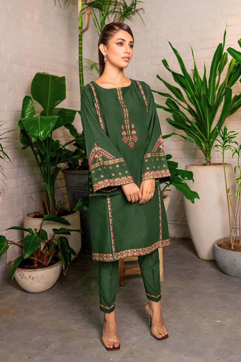 Best Selling Mid Season- Seaweed - Embroidered Suit