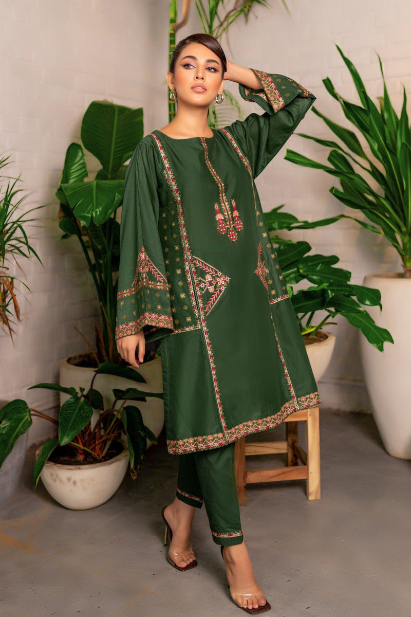 Best Selling Mid Season- Seaweed - Embroidered Suit